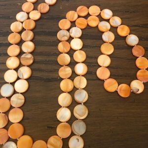 NWOT! Tangerine Shell Endless Nekclace!